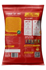 Straight Cut Fries back shows how to cook process and ingredients used in the process